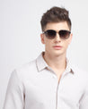 VSCO Vibe mens brown with gold frame square sunglasses poppy eyewear