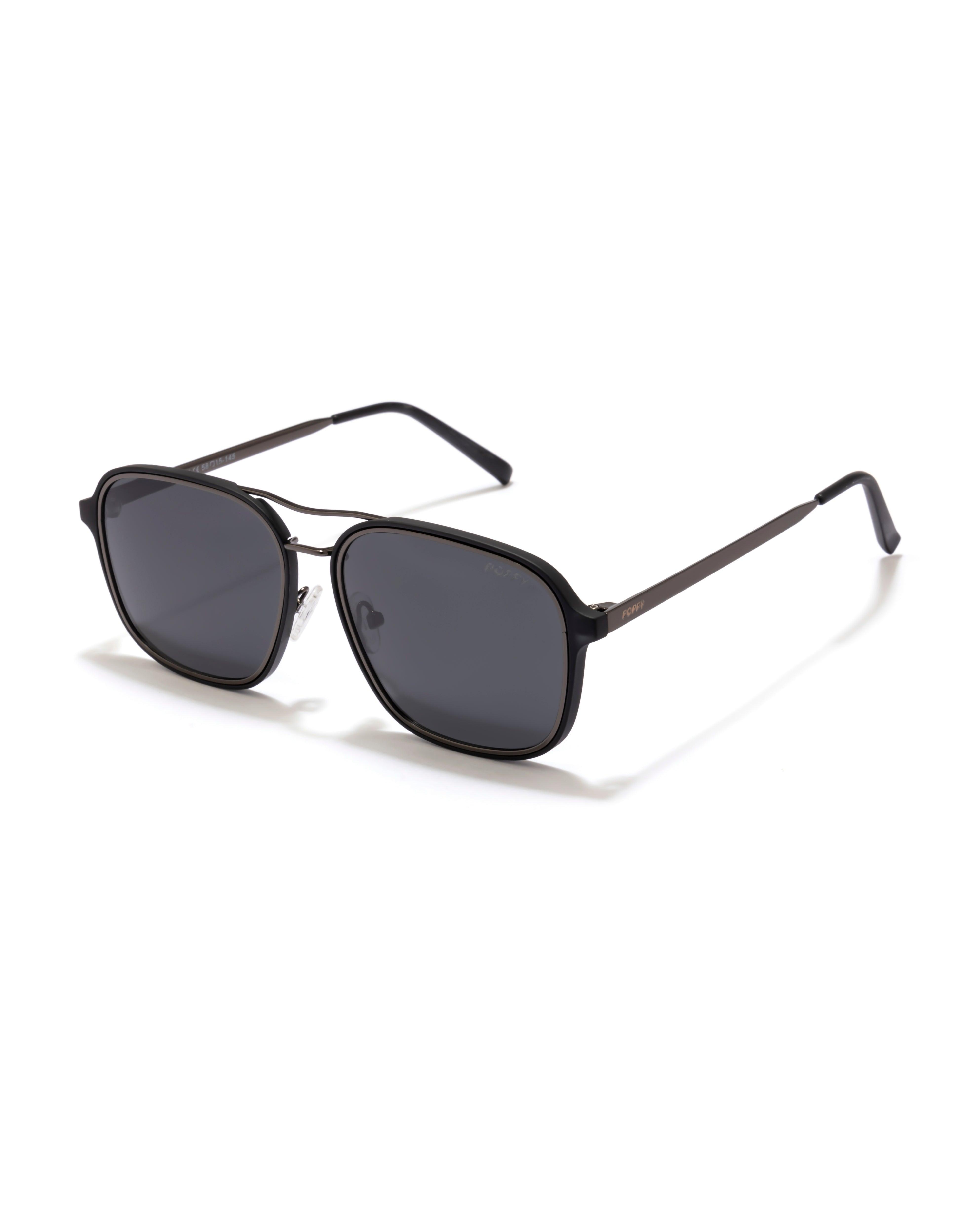 VSCO Vibe mens square shape black & gun metal frame poppy eyewear