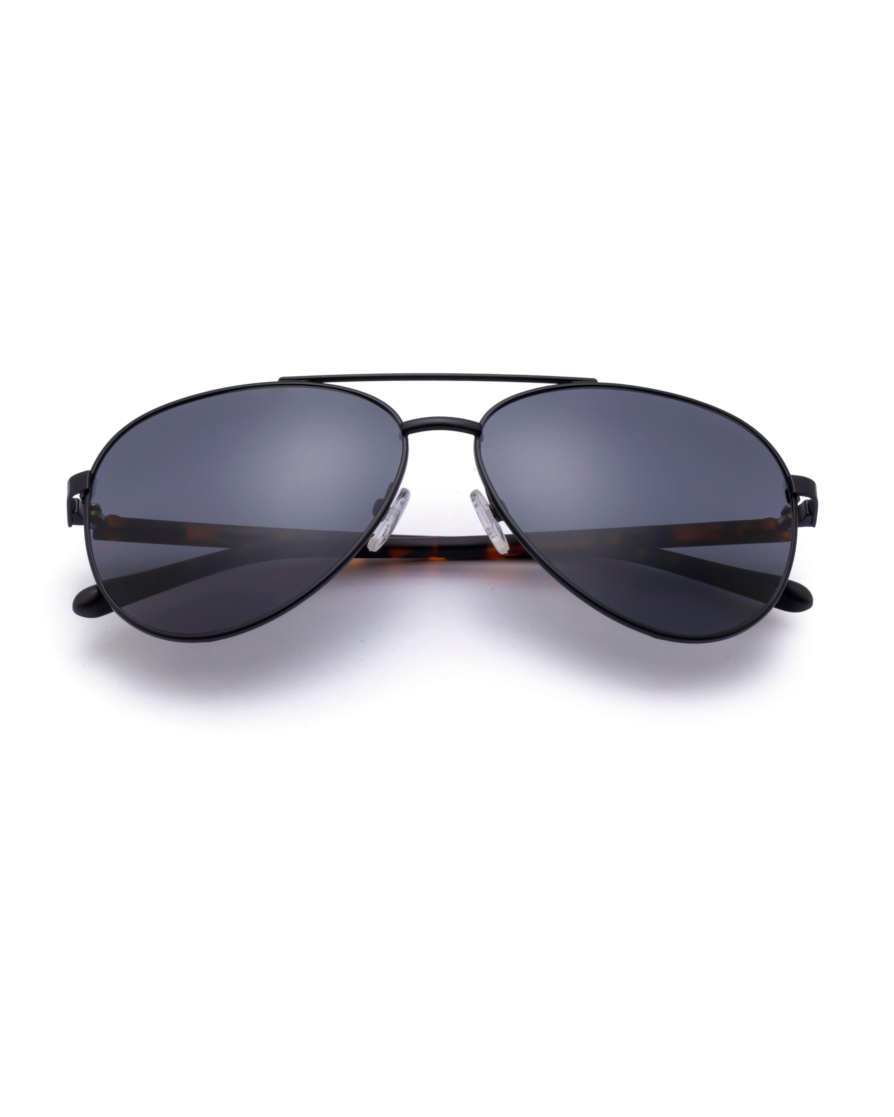 griddy men’s black metal frame pilot sunglasses poppy eyewear