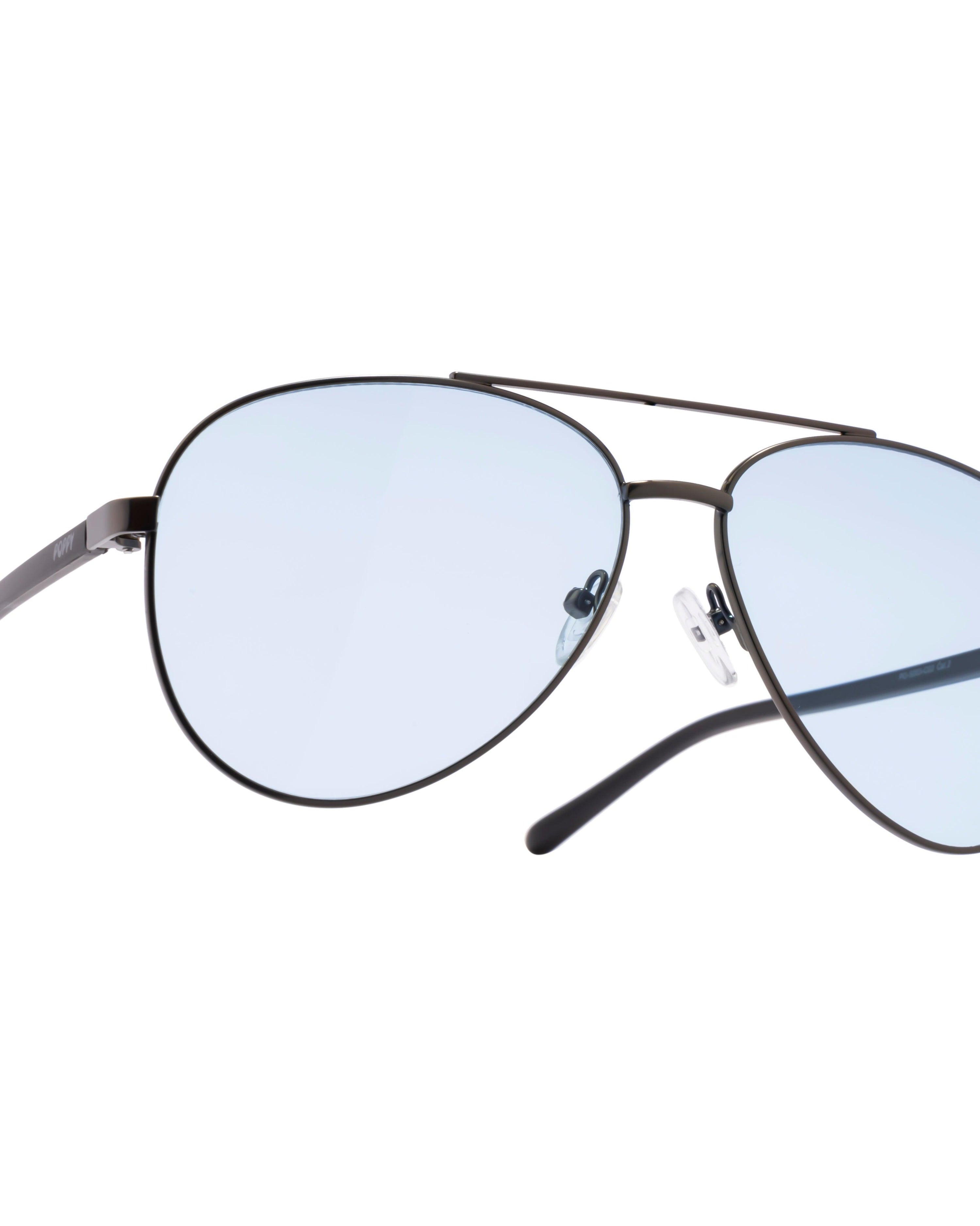 griddy mens pilot sunglasses silver frame poppy eyewear