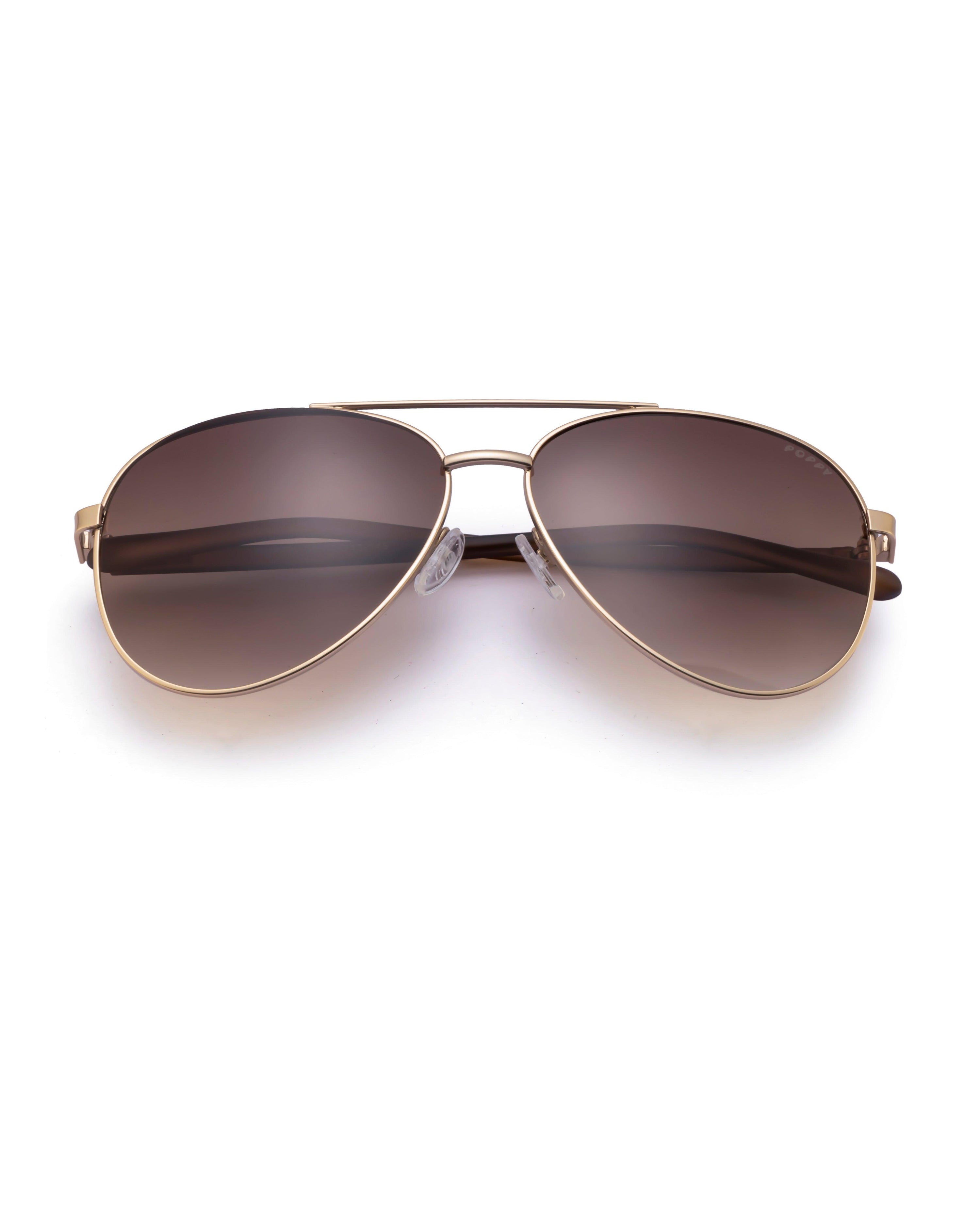 griddy men’s gold metal frame pilot sunglasses poppy eyewear