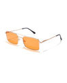 Periodt mens rectangular full rim gold shades poppy eyewear