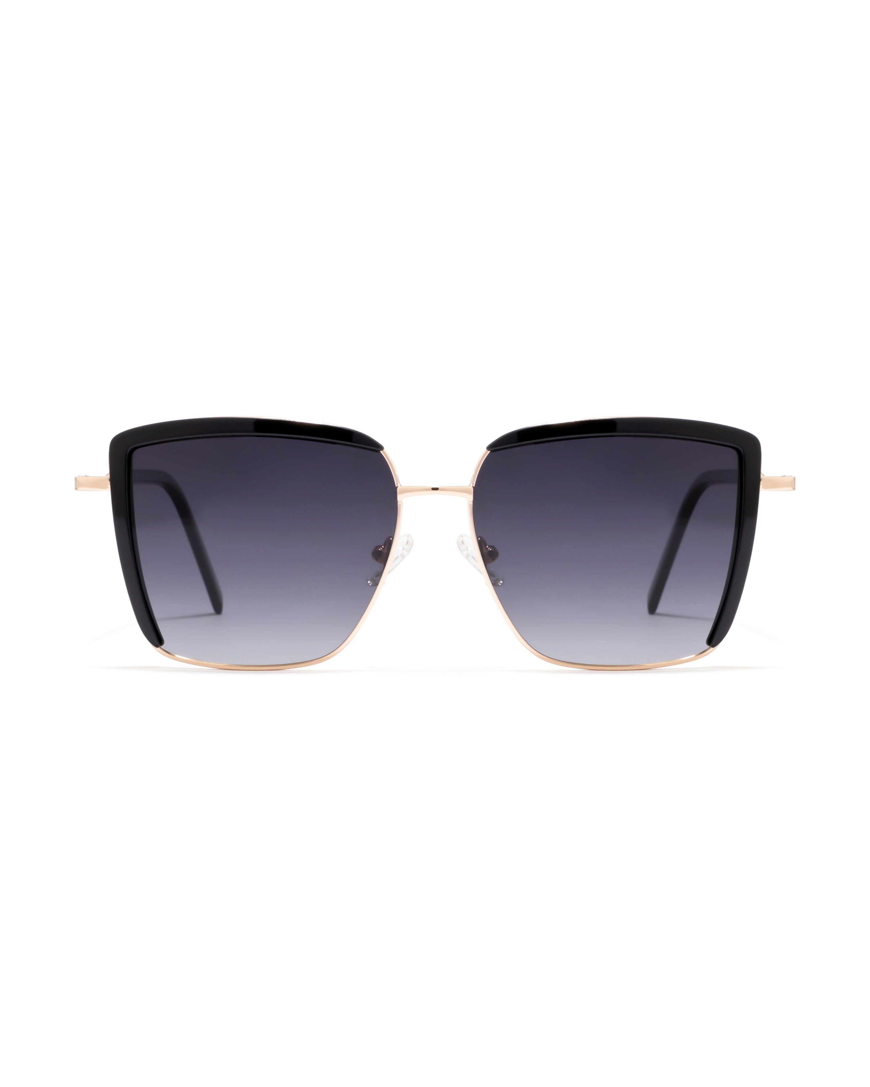 mood square frame black with gold goggles poppy eyewear