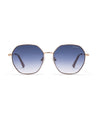 baller hexagon blue metal frame poppy eyewear