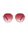 baller hexagon burgandy gold frame sunglasses poppy eyewear