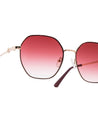 baller women hexagon burgandy glasses poppy eyewear