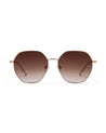 baller hexagon gold frame brown sunglasses poppy eyewear