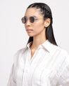 crop women round frame crystal sunglasses poppy eyewear