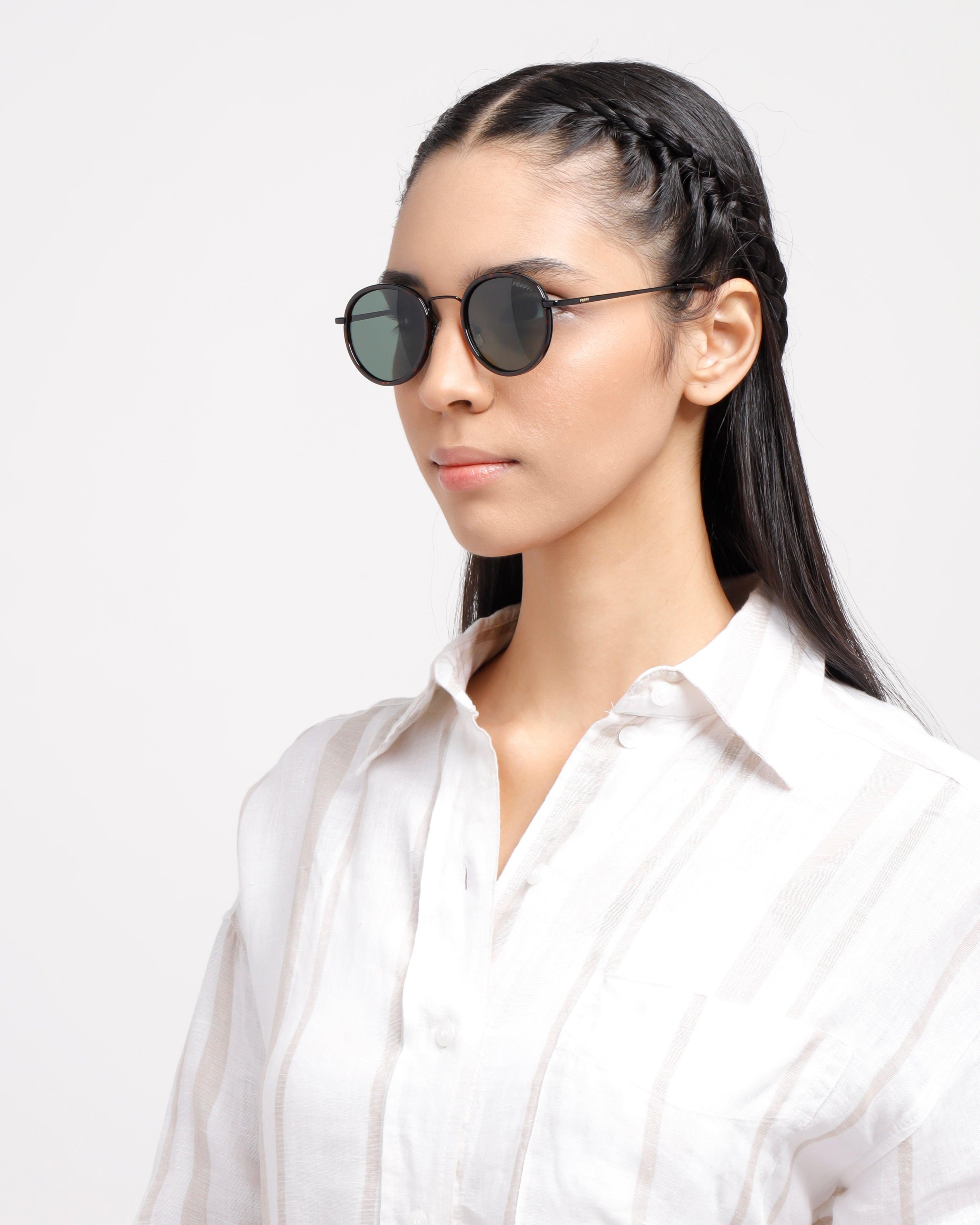 crop women black with brown demi uv protected sunglasses poppy eyewear