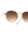 crop round gold frame shades poppy eyewear