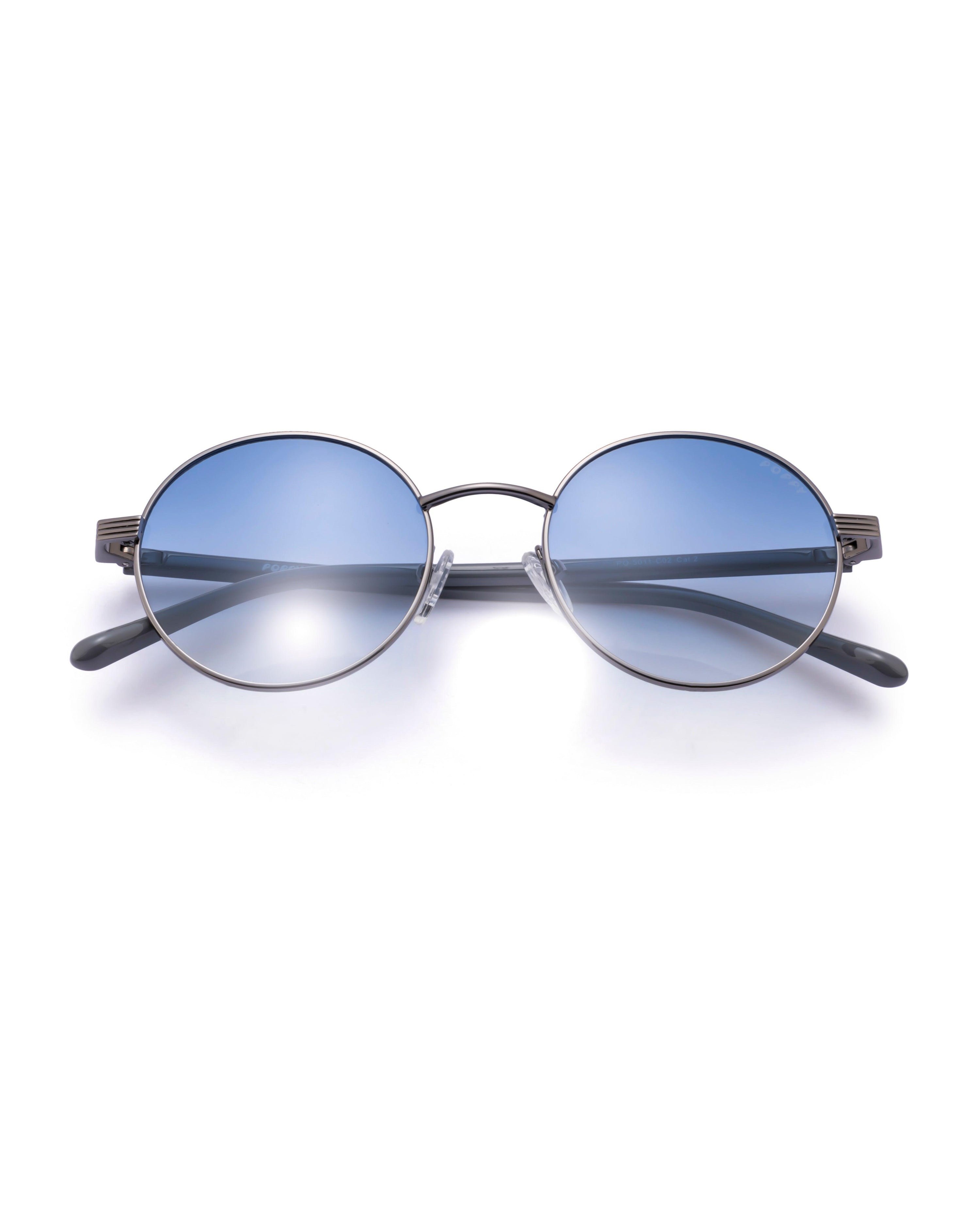 serve unisex round silver metal frame poppy eyewear