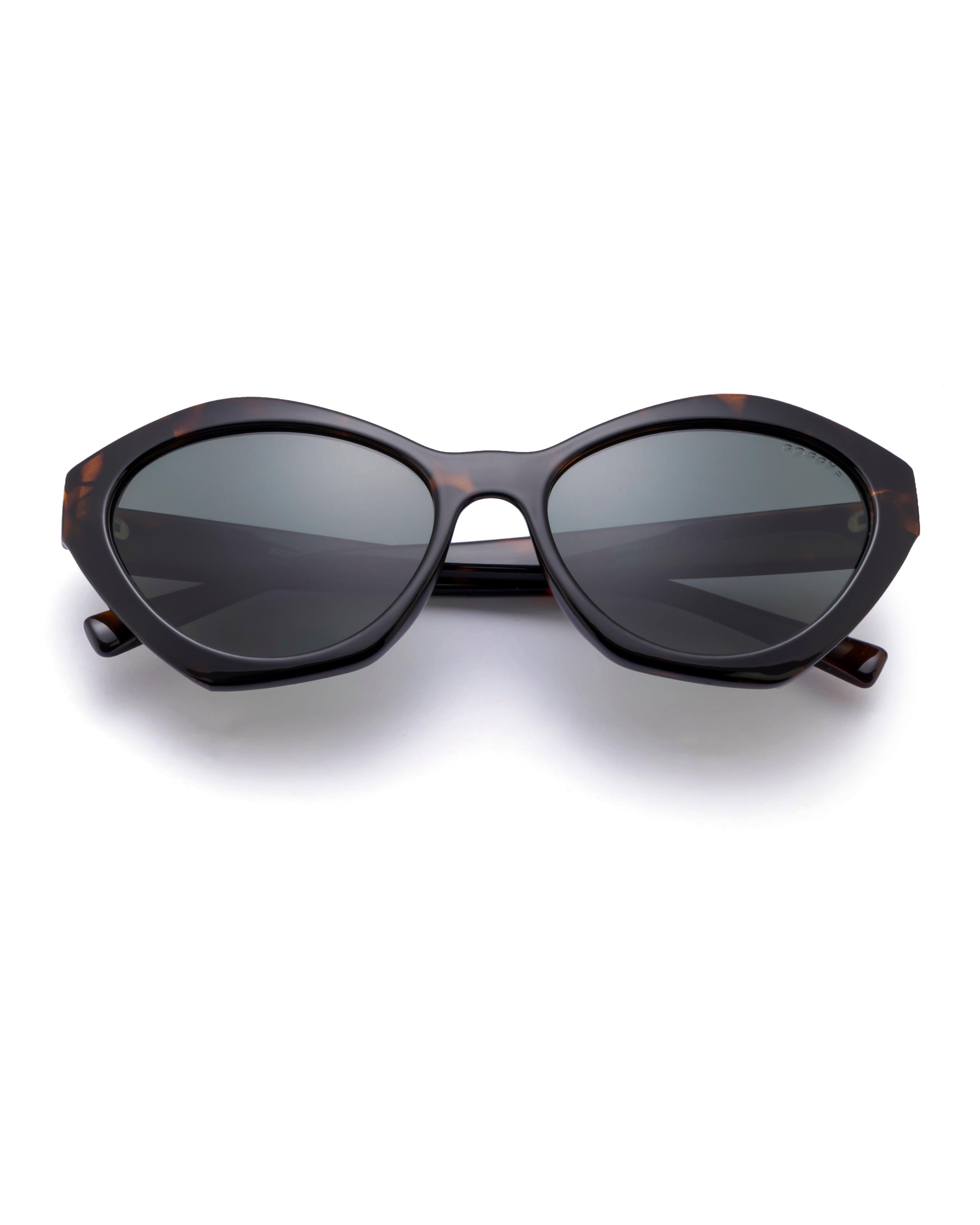 kween hexagon shape full rim brown demi shades poppy eyewear