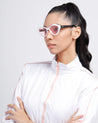 kween hexagon white frame womens goggles poppy eyewear