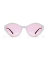 kween womens hexagon white frame sunglasses poppy eyewear