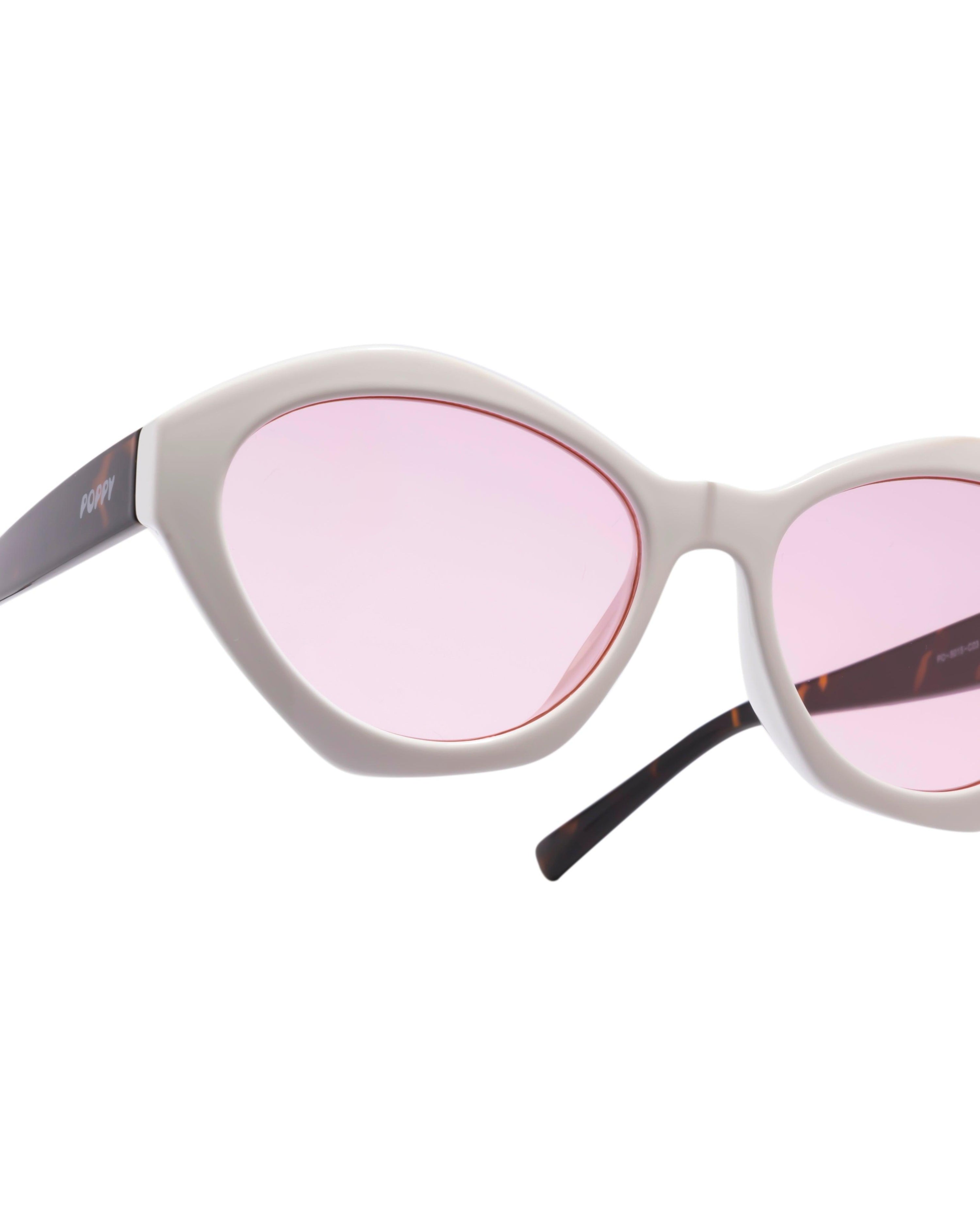 kween white frame hexagon goggles poppy eyewear