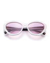 kween hexagon shape full rim white shades poppy eyewear