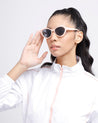 kween hexa shape beige gradient goggles poppy eyewear