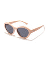 kween womens hexagon beige frame sunglasses poppy eyewear