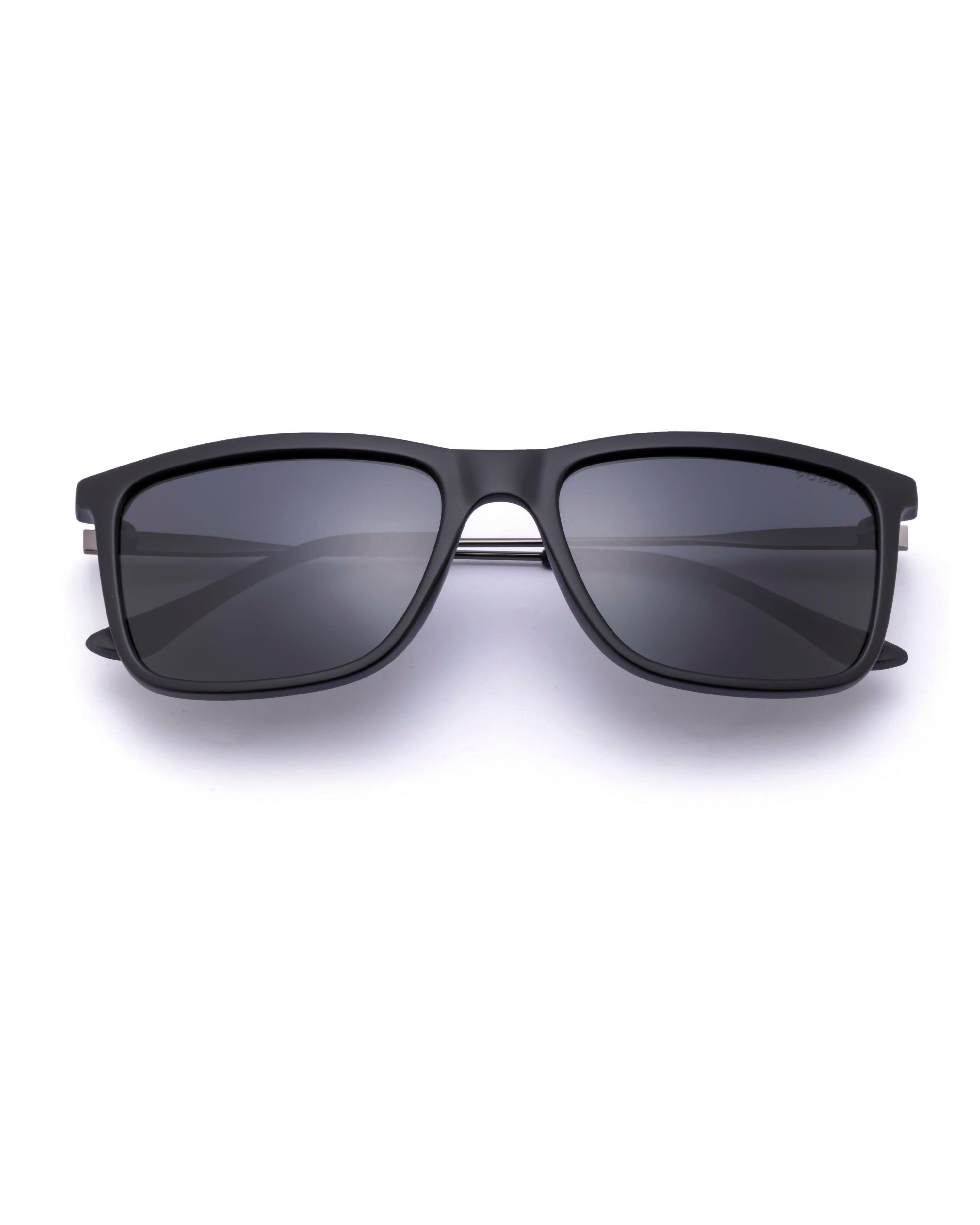 Bff men square wayfarer black shades poppy eyewear