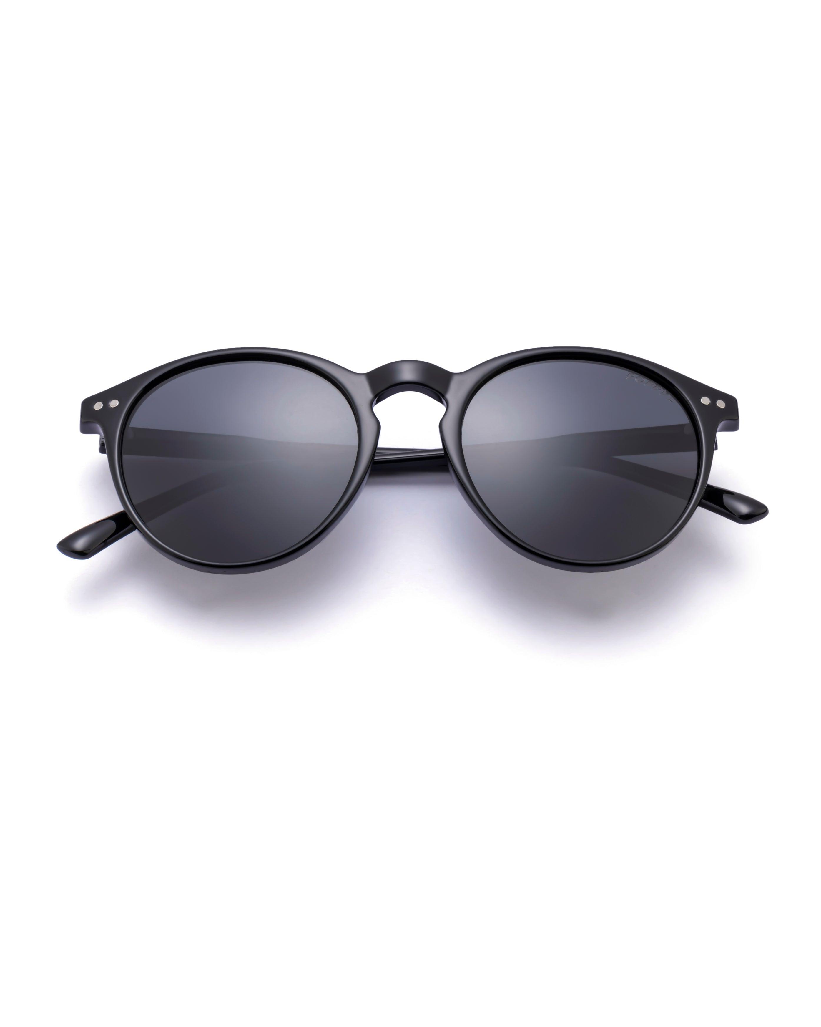 goblin round frame black shades poppy eyewear