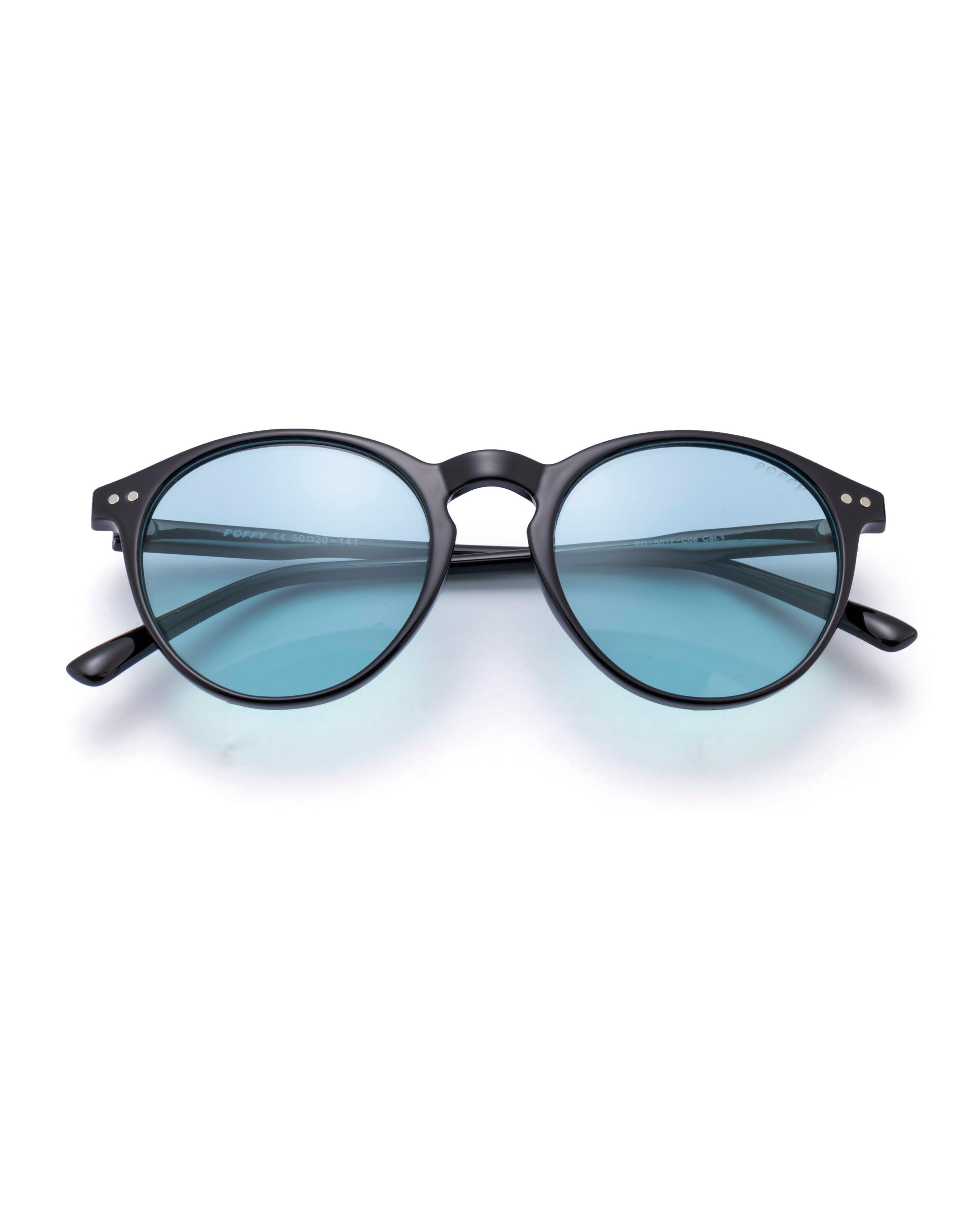 goblin black frame round unisex shades poppy eyewear