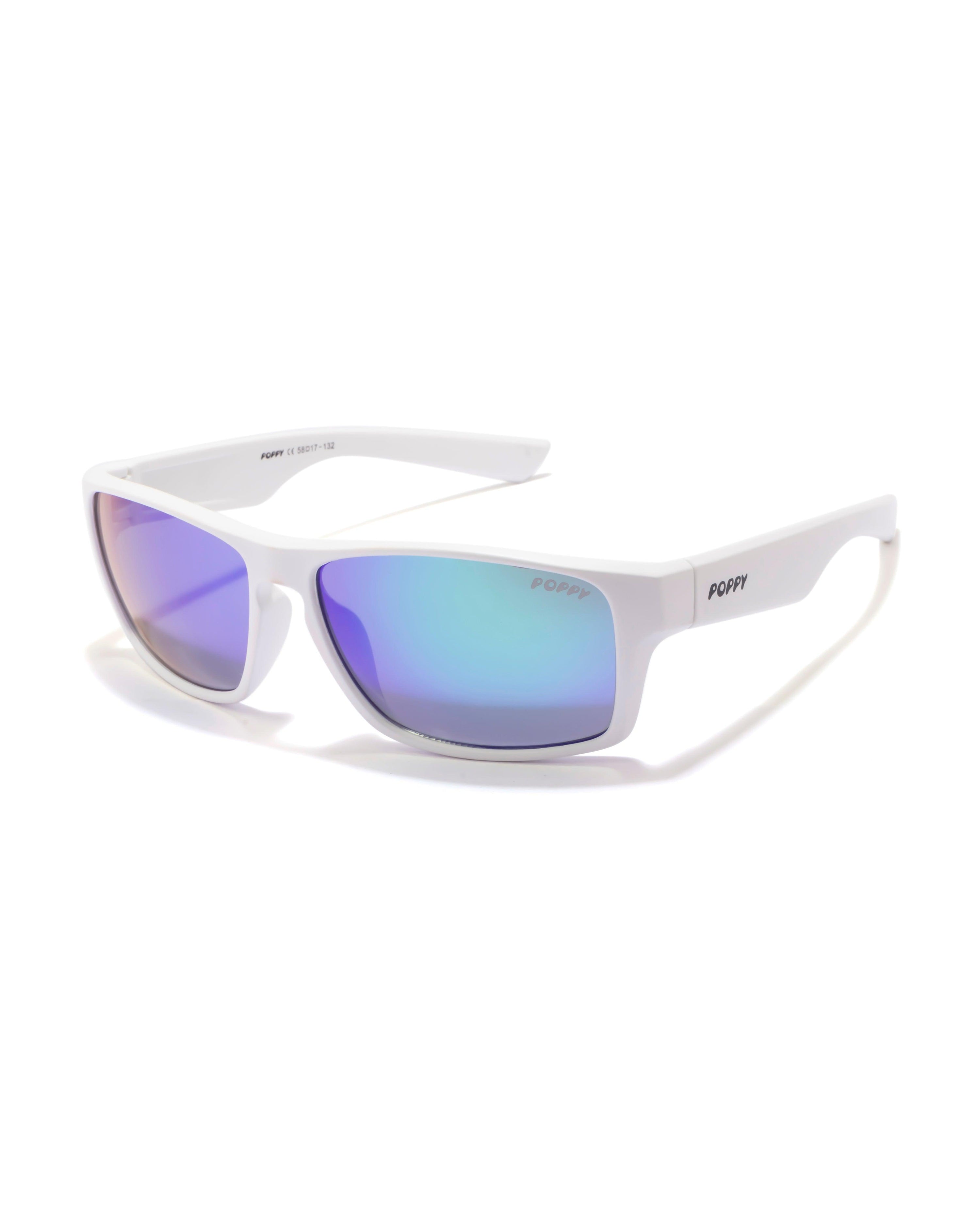 underdog mens sports white frame sunglasses poppy eyewear