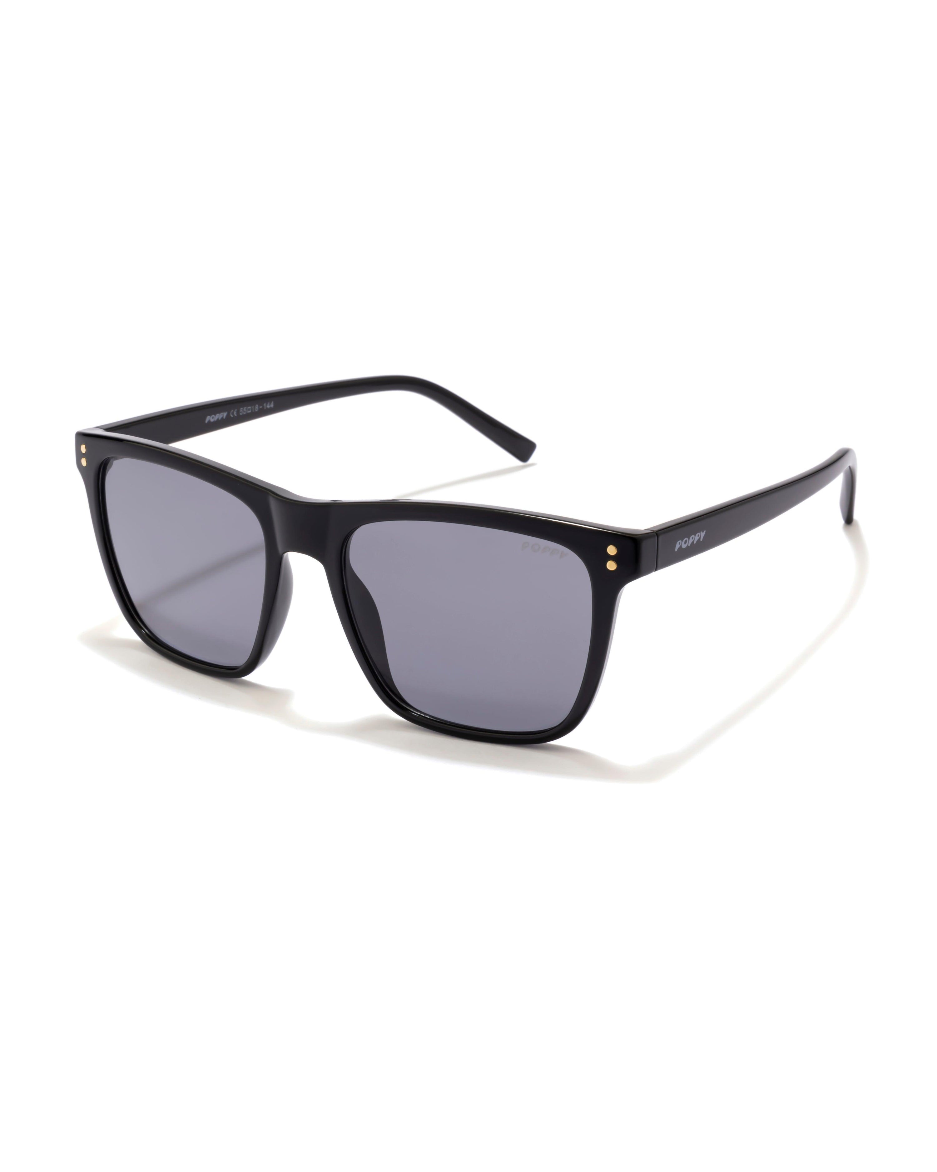 vibe mens black frame classic wayfarer shades poppy eyewear