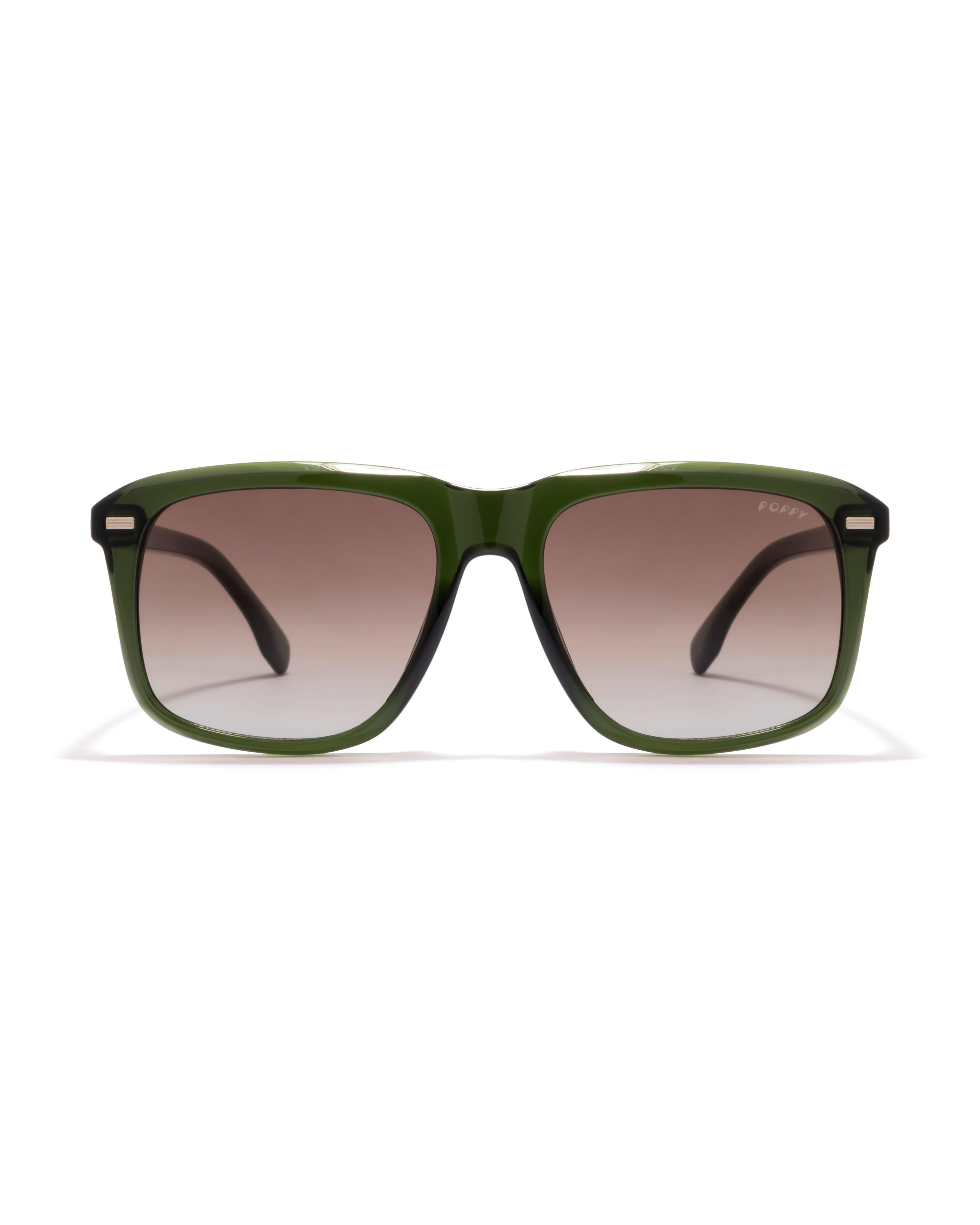 LIT AF mens wayfarer crystal green frame goggles poppy eyewear