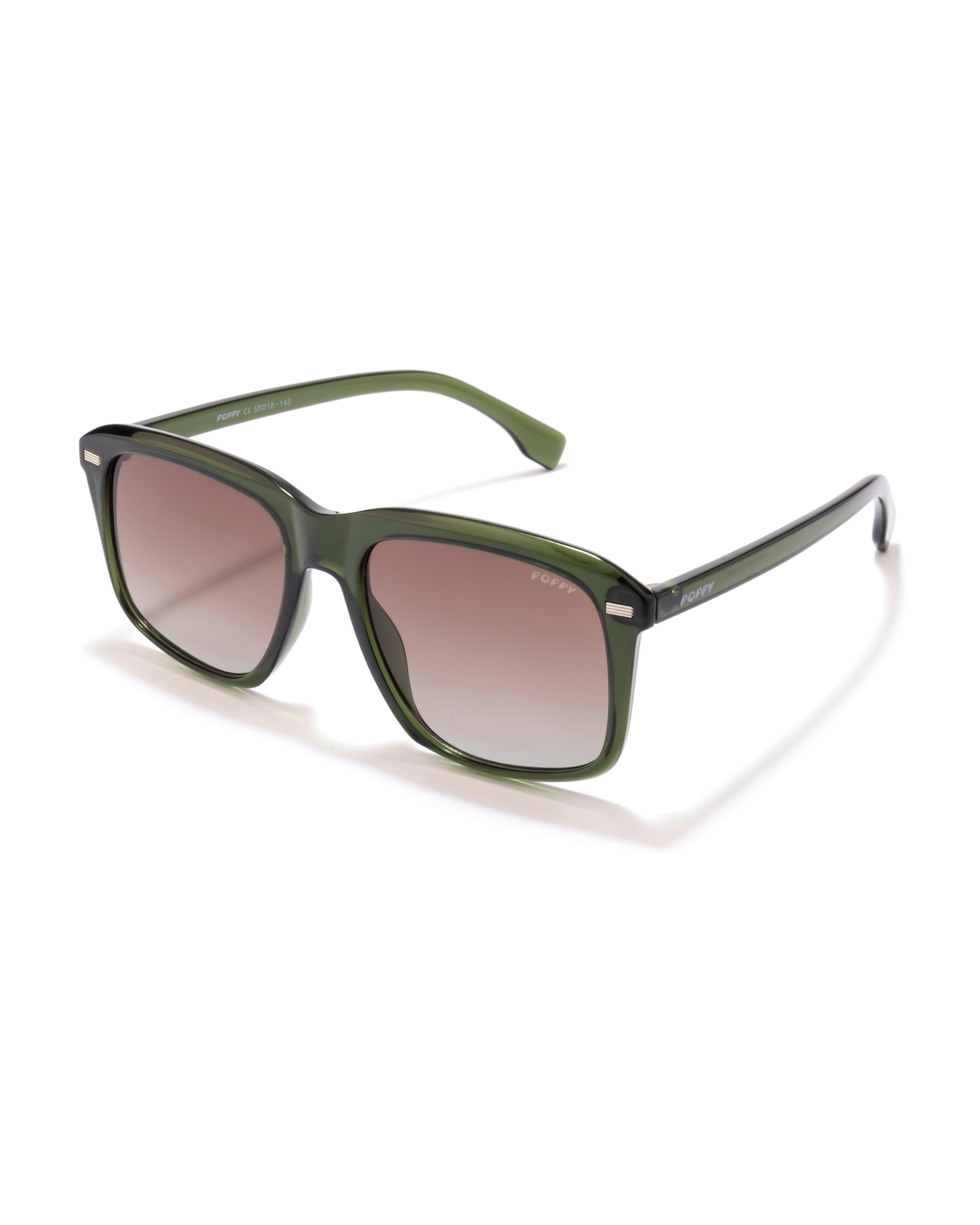 LIT AF wayfarer style green frame sunglasses poppy eyewear