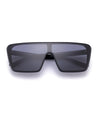 Squad mens square wayfarer black frame sunglasses poppy eyewear