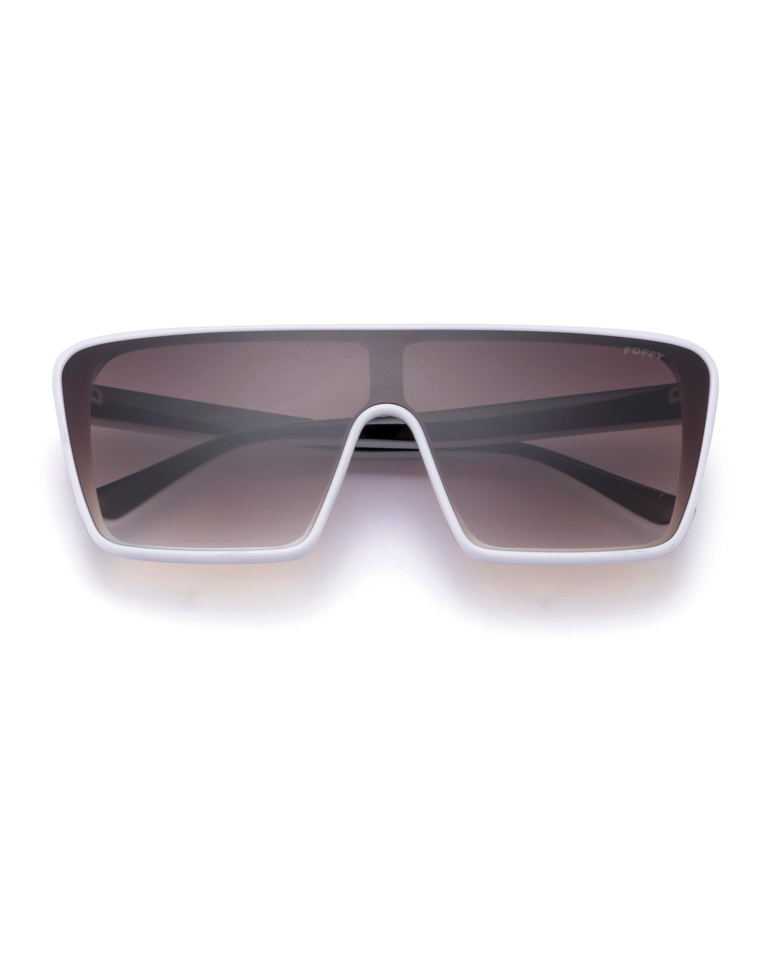 Squad mens wayfarer white frame sunglasses poppy eyewear