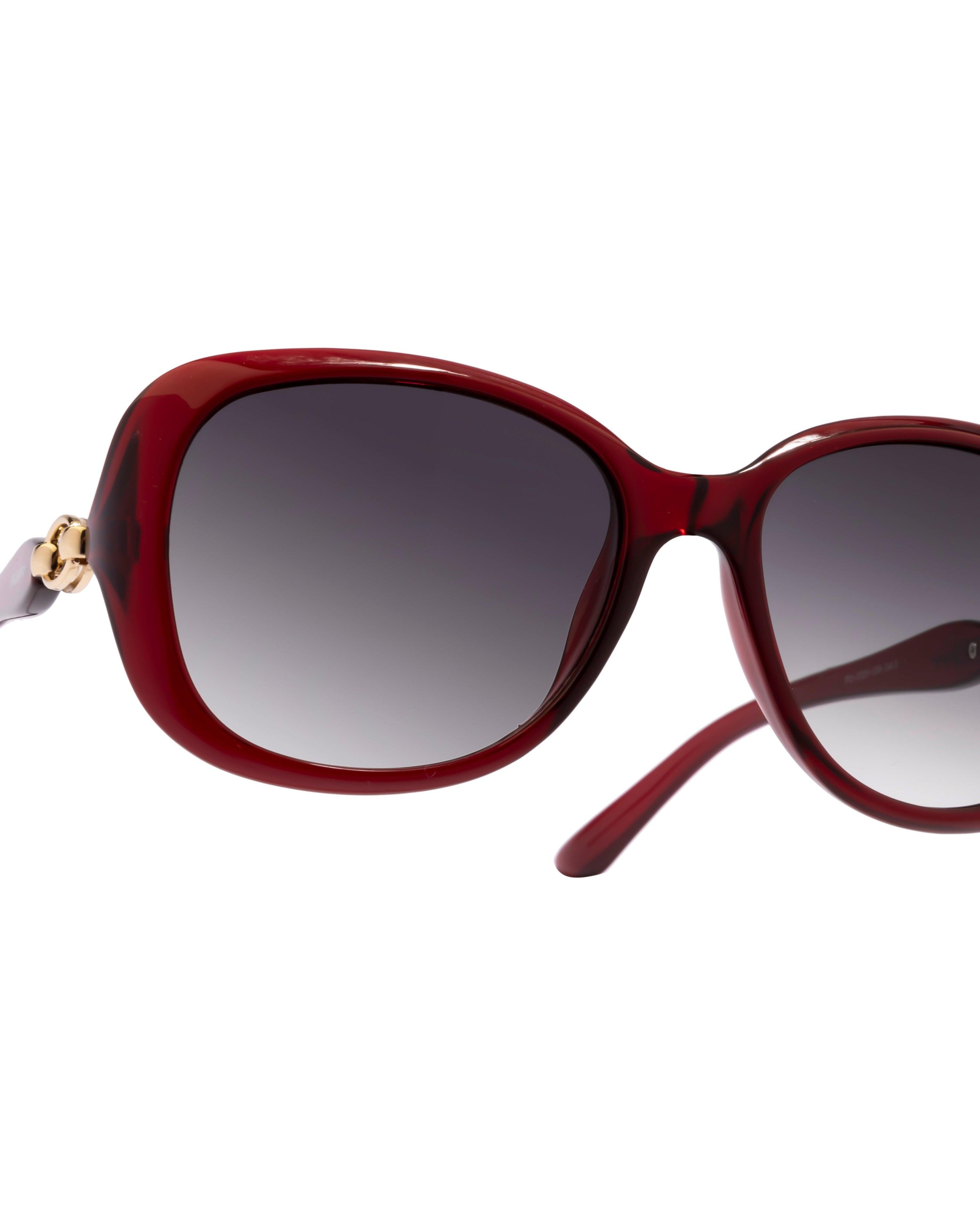 madame butterfly shape burgandy sunglasses poppy eyewear