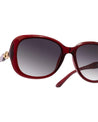 madame butterfly shape burgandy sunglasses poppy eyewear